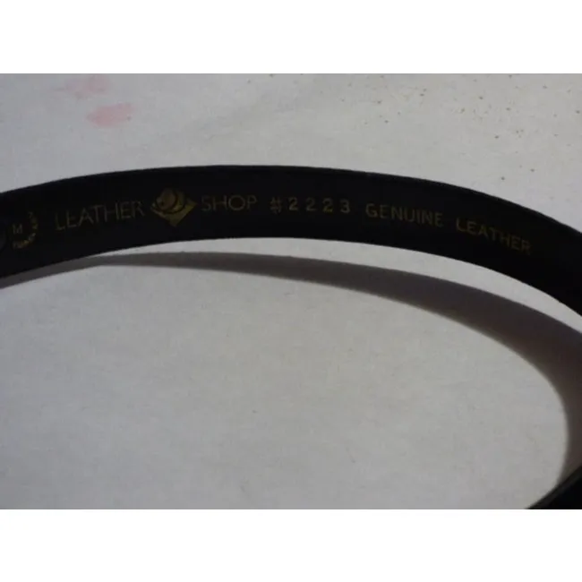 Black Suede & Leather Belt With Gold Buckle