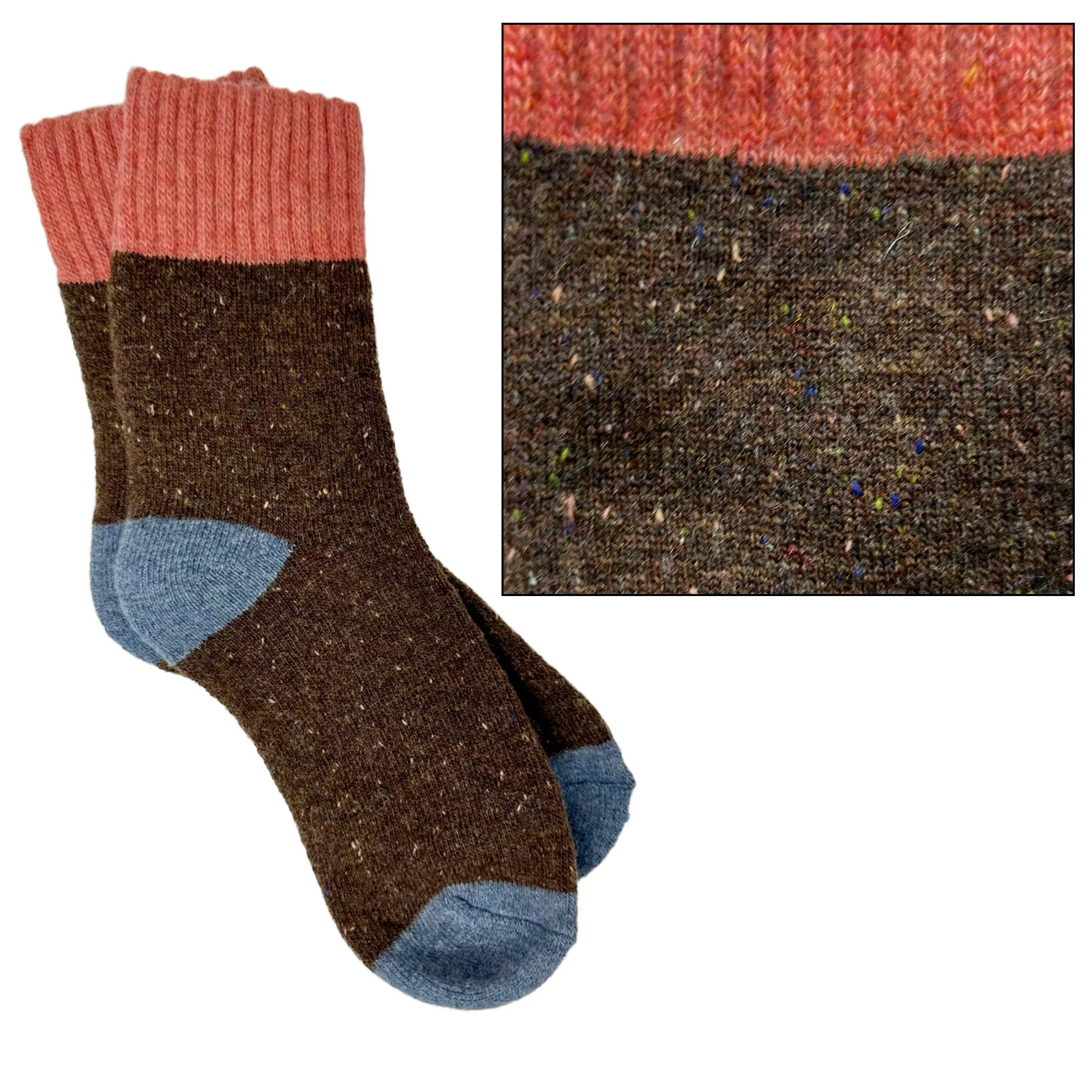 Camilla Socks: Burnt Orange/Navy
