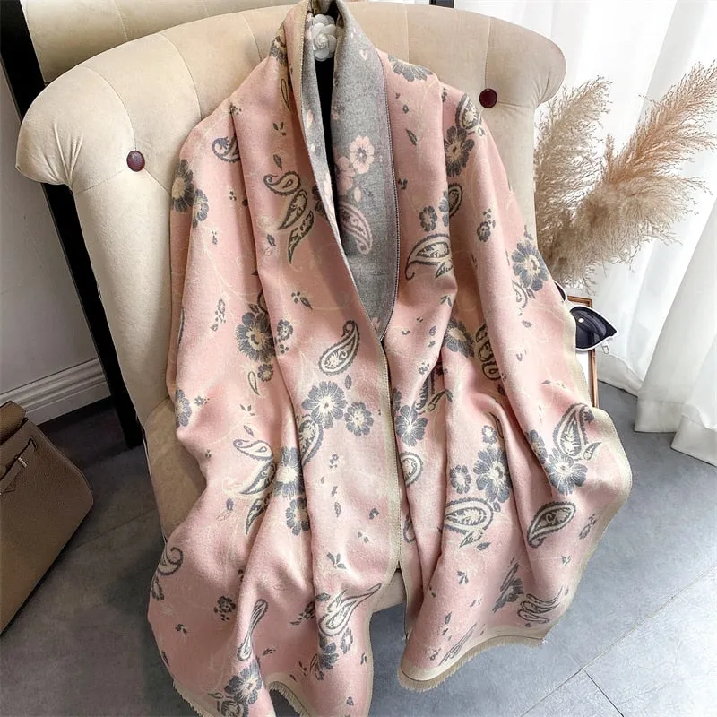 Floral Print Winter Scarf