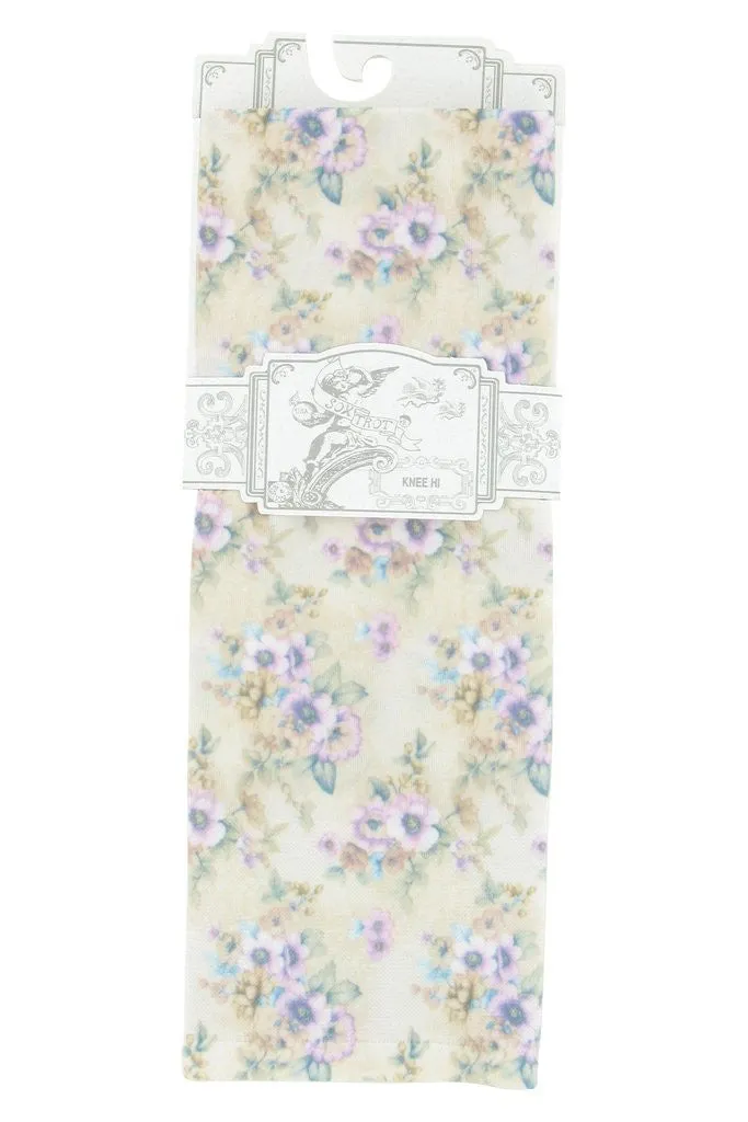Juniper Tea Floral Opaque Knee Highs (Women's)
