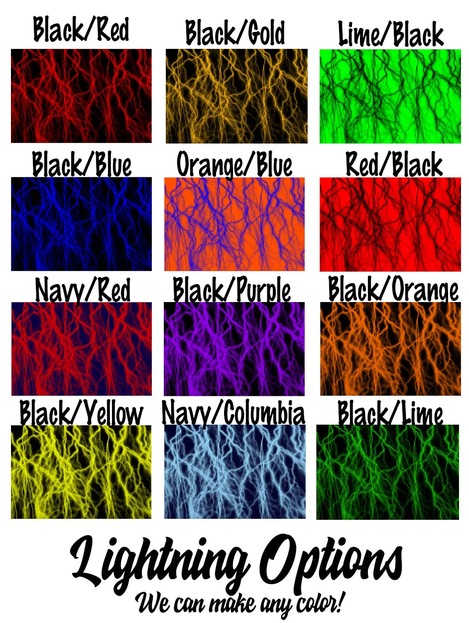 Personalized Soccer Knee High Socks - Lightning Background
