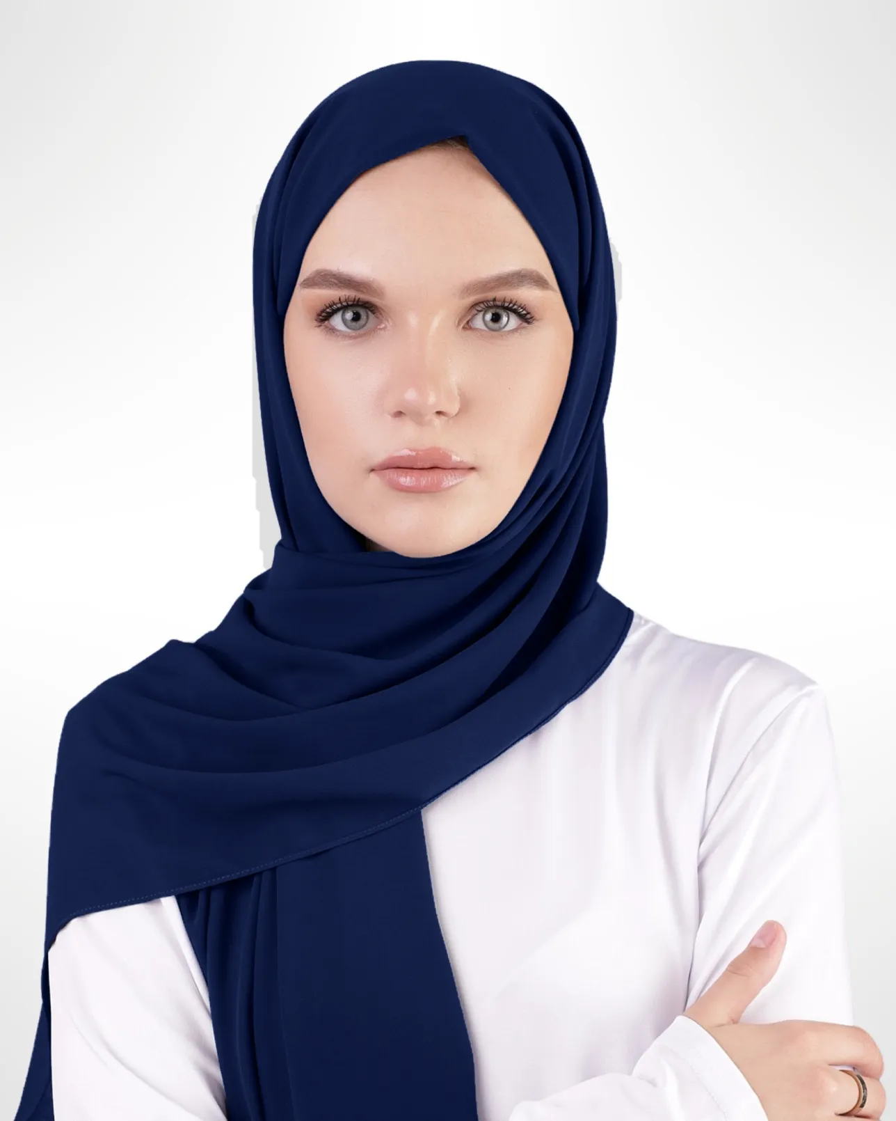 Premium Chiffon Hijab – Oxford Blue