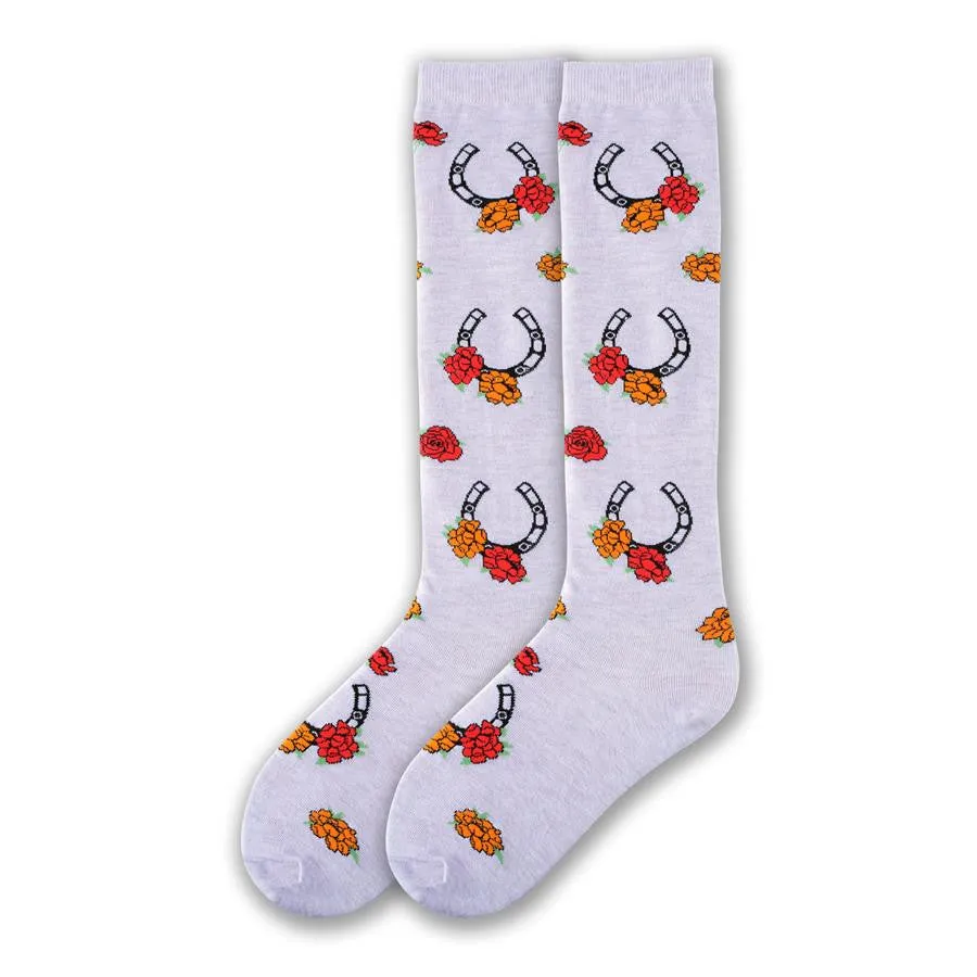 Roses and Horseshoes Knee High Socks (Women's)