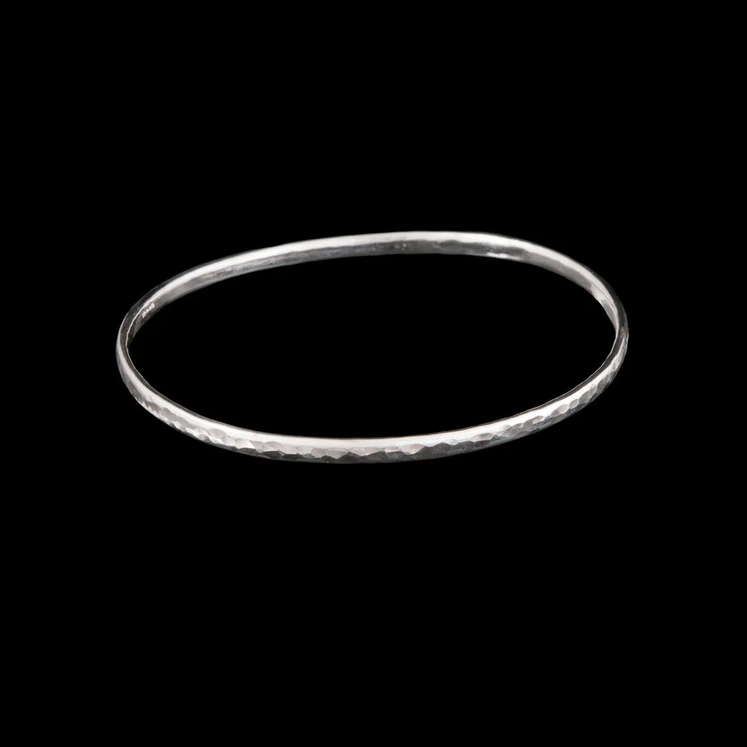 Textured Silver Bangle