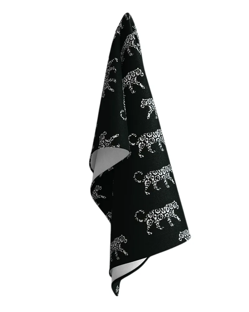Tie Ur Knot Black Cheetah on Cheetah Triangle with Full Non Slip Grip